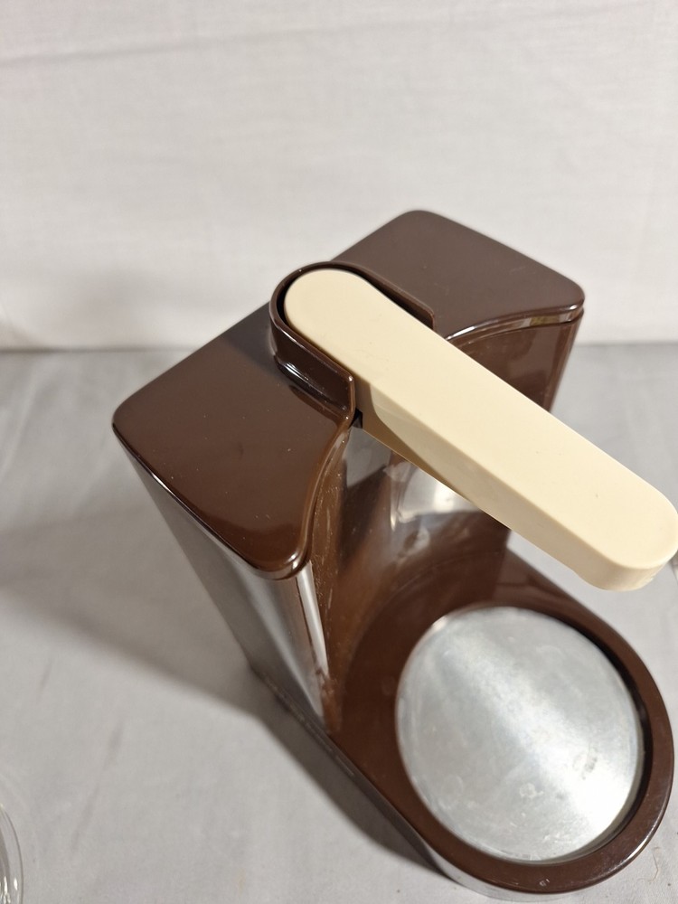 Vintage Hamilton Beach Mini Drip Coffee Maker Scovill 4 Cup Brown**MISSING LID**