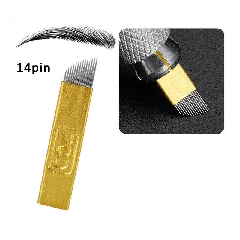 14F Pins Microblading pcd Needle Blade Permanent Makeup Eyebrow Tattoo Needles