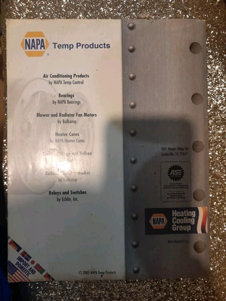 Napa Temp Products 2005 Application Guide Catalog HVAC Heater A/C