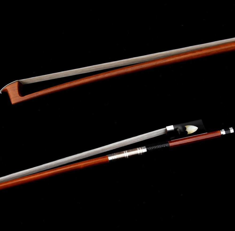Master Pernambuco Violin Bow 4/4 D.PECCATTE Copy Ebony Shield Frog Silver Stiff