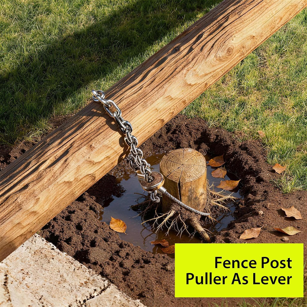Fence Post Remover Tool – Heavy-Duty Galvanized Cable & Chain to Pull 4X4 Posts