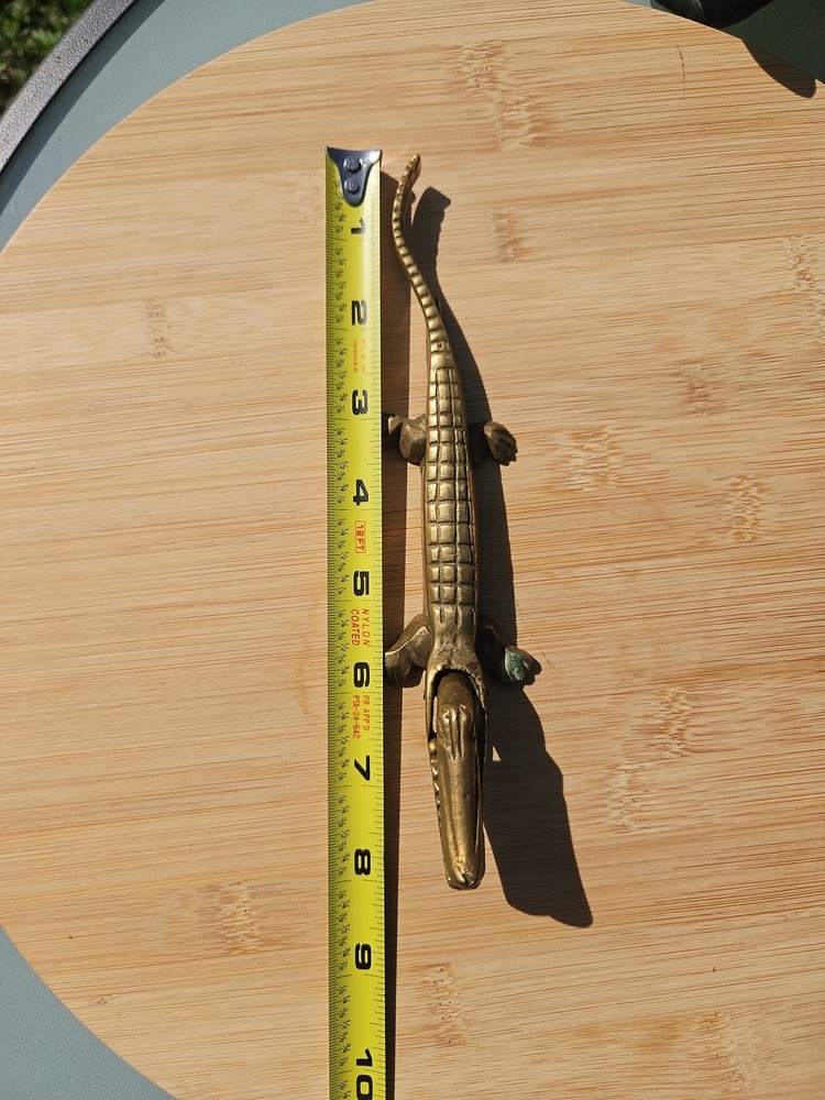 Vintage Brass Alligator Nutcracker