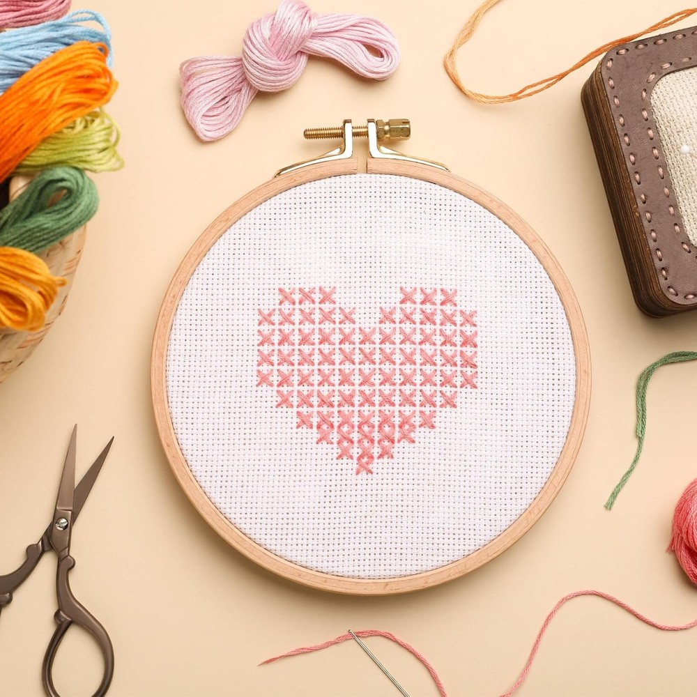 30pcs 6" Plastic Mesh Canvas Sheet 13 Count Round Needlepoint Blank Canvas fo...