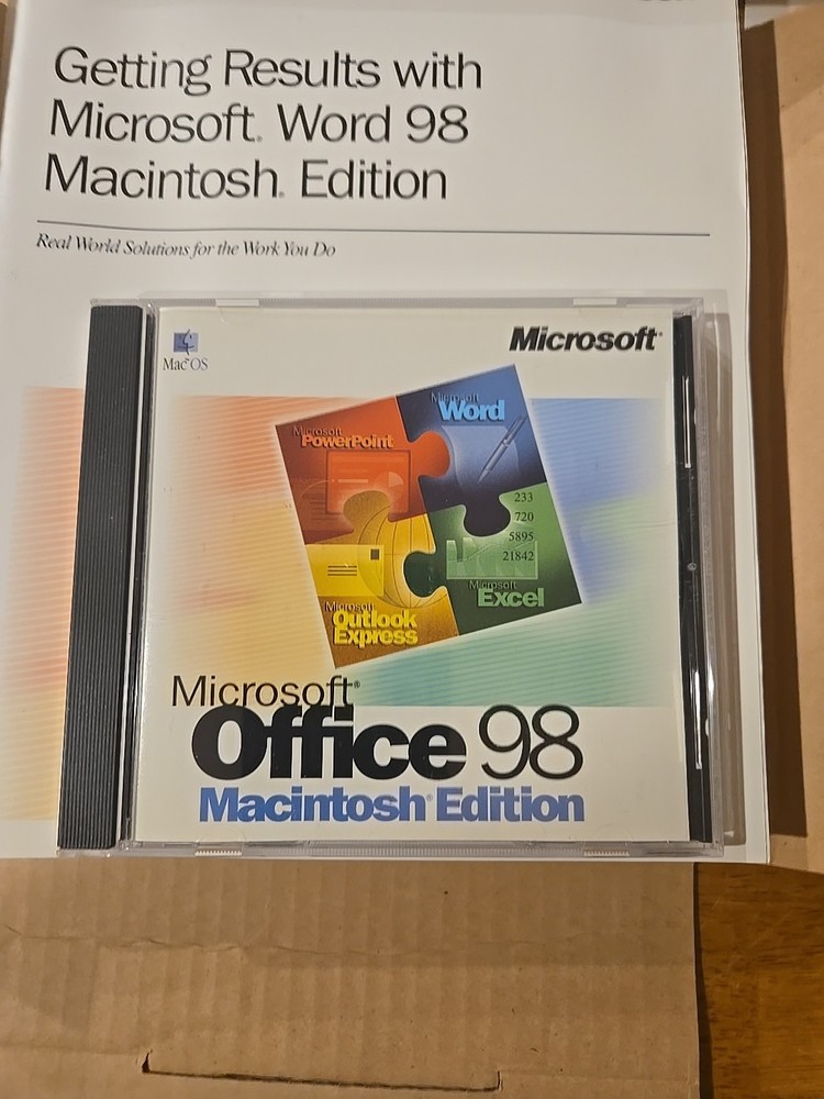 Microsoft Office 98 Macintosh Edition Complete W/Booklets - Untested