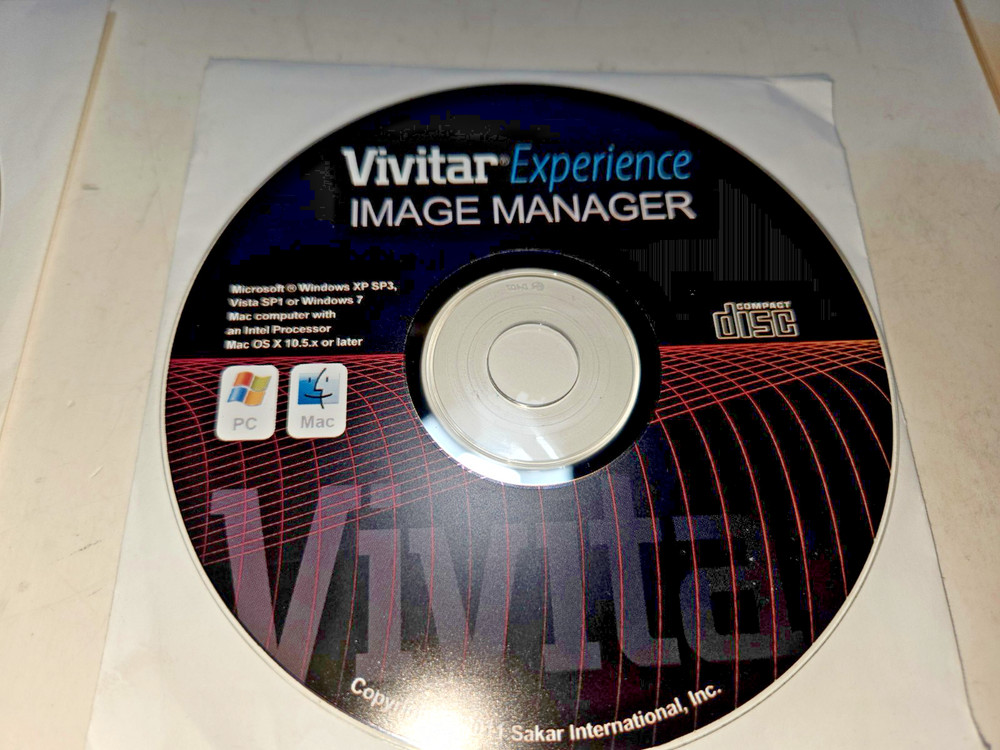 Vivitar Experience Image Manager Software CD PC & Mac Original Disc