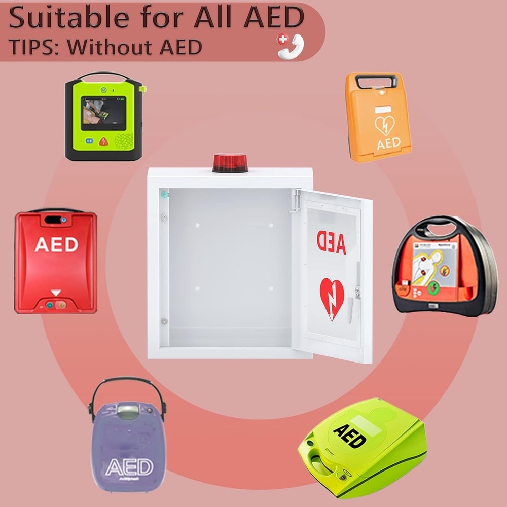 Durable Steel AED Cabinet with Secure Lock and Visual Identification Window
