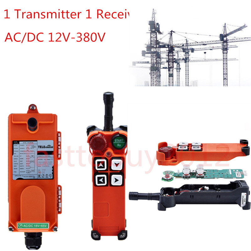Transmitter+Receiver Hoist Crane Industrial Wireless Remote Control 4 Button