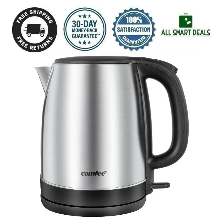 Calentador De Agua Electrica Cafe Te 1.7 Litros Acero Inoxidable Libre De BPA