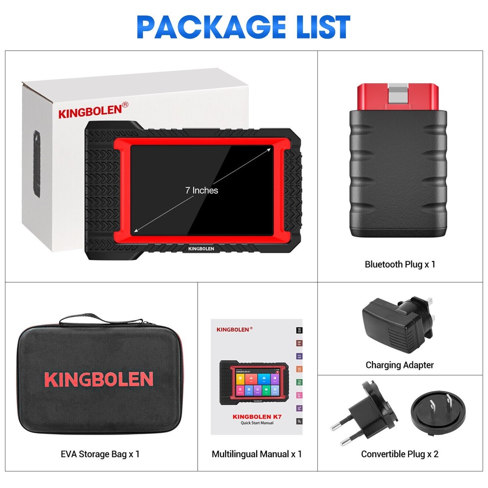 KINGBOLEN K7 Car OBD2 Scanner All System Diagnostic Tool ECU Coding IMMO Reader
