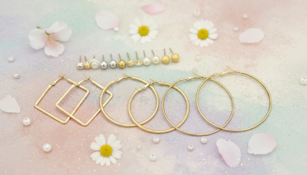 Spring Blossom Hoop & Stud Set Earrings