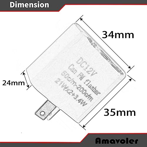 12V 2Pin Flasher Relay Speed Adjustable Indicators LED Light Flasher Black-2pcs