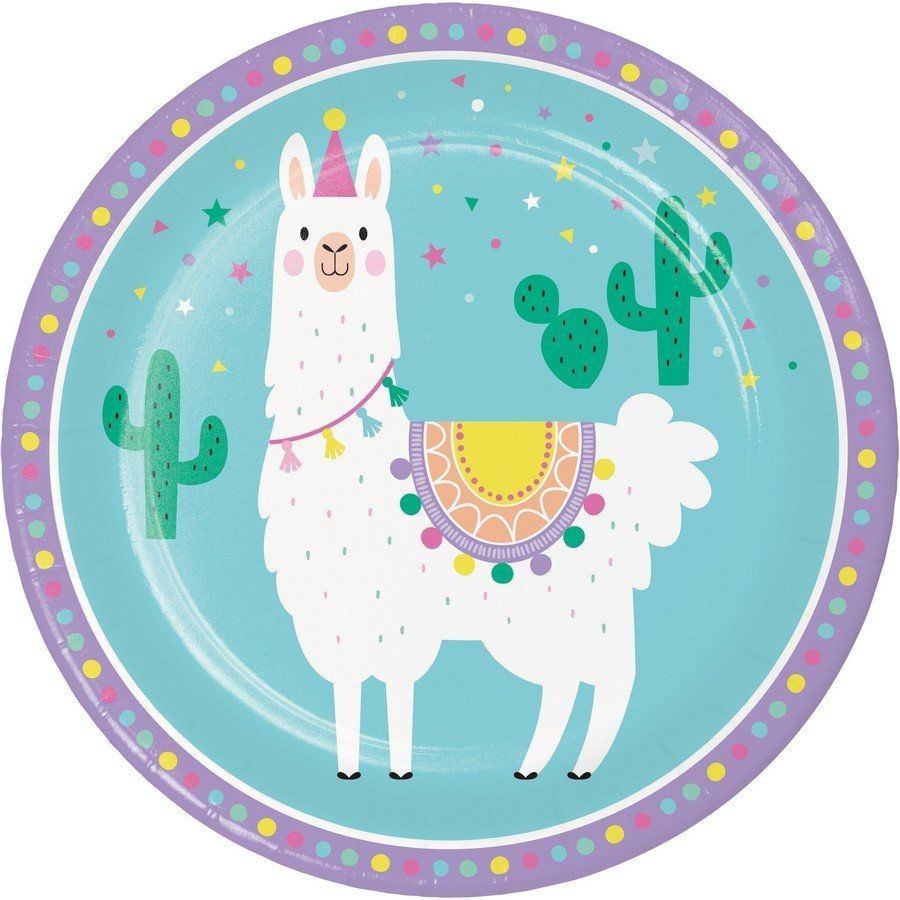 Llama Party Lunch Plate (8)