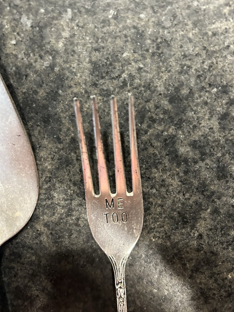 Mud Pie Silver Wedding Cake Server And Fork Set Used Once BIN B