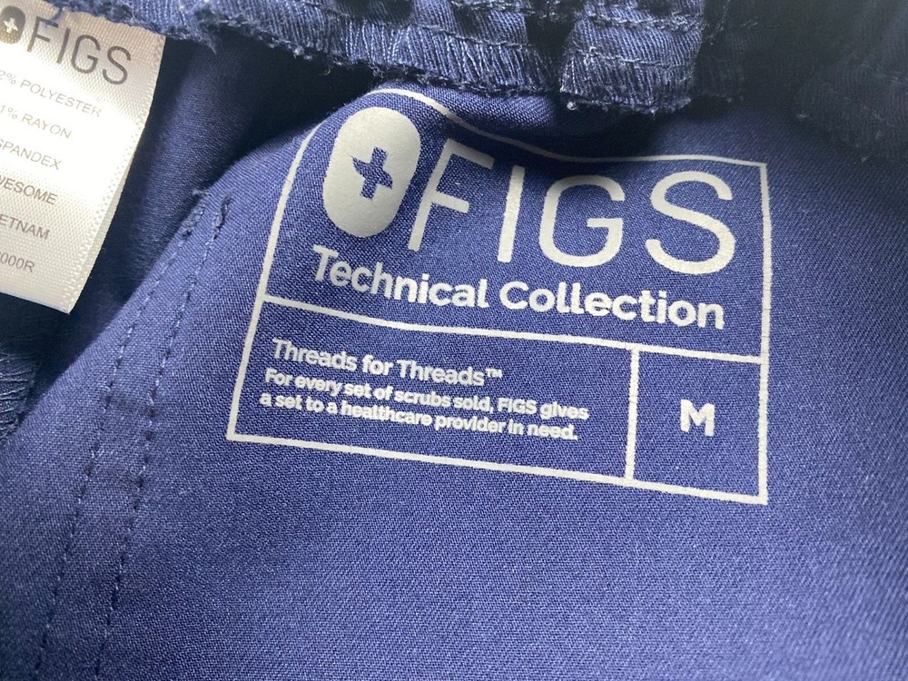 Figs Technical Collection Navy Blue Scrub Top and Bottom Size M