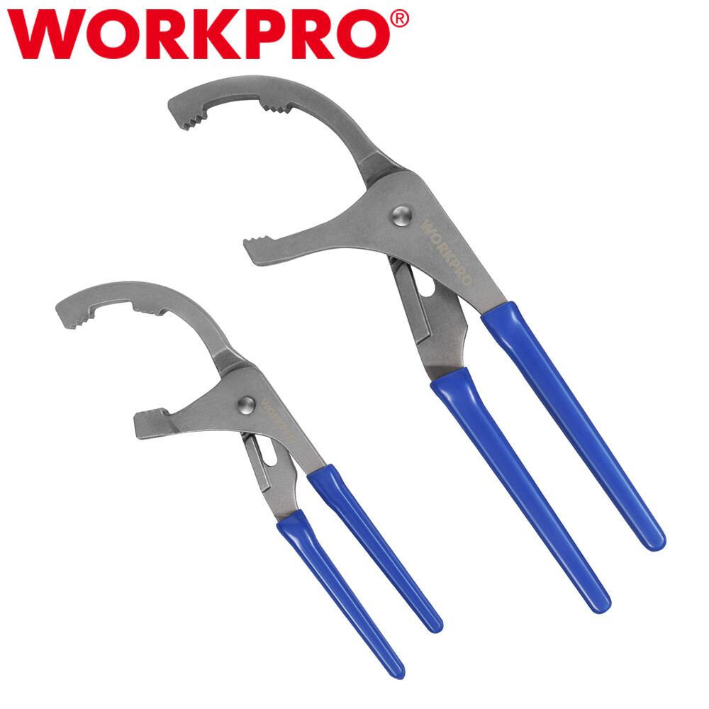 WORKPRO 2PC 9" 12" Oil Filter Wrench/Plier Set Adjustable Oil Filter Removal Set