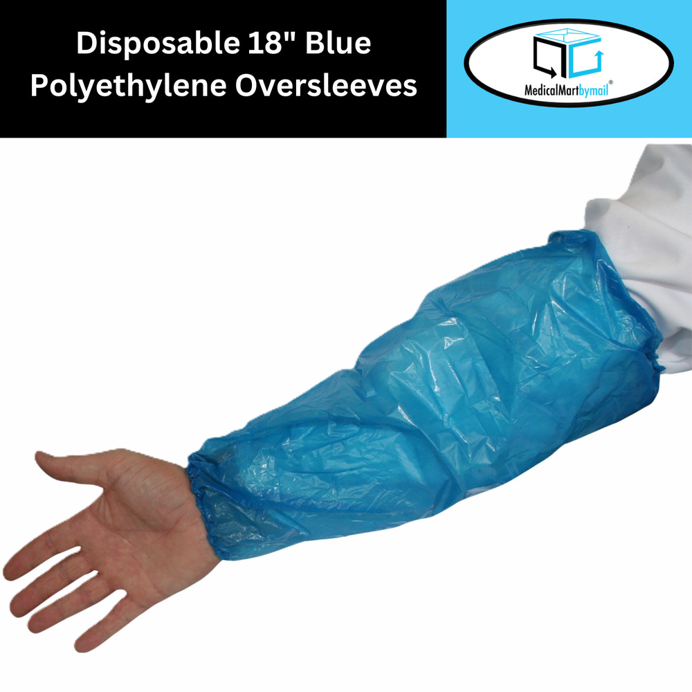 Polyethylene Elbow Oversleeves Blue, 18 Inch, 2 Mil - (2000 Pieces)