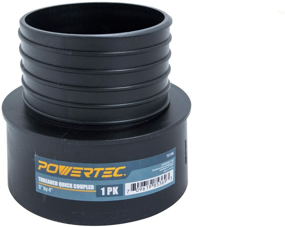 5 x 4 inch Threaded Quick Coupler for Dust Collection (70186) POWERTEC