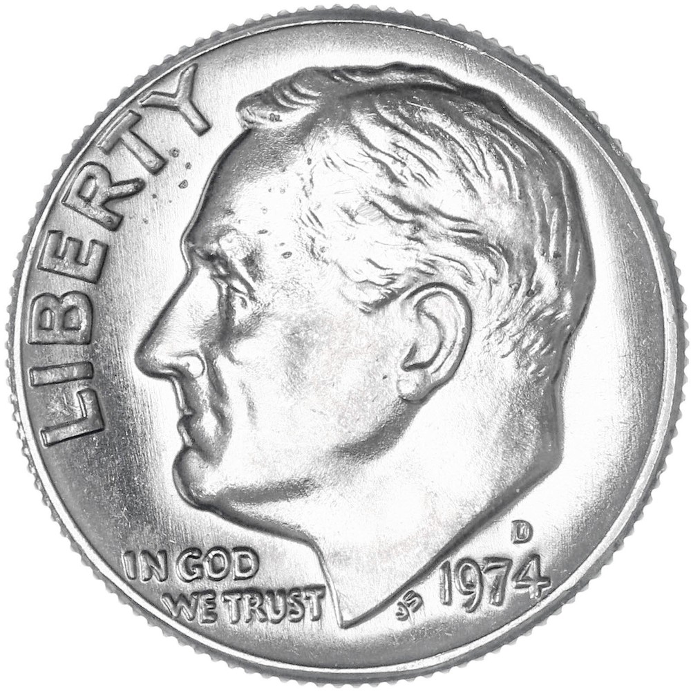 1974 D Roosevelt Dime BU US Coin