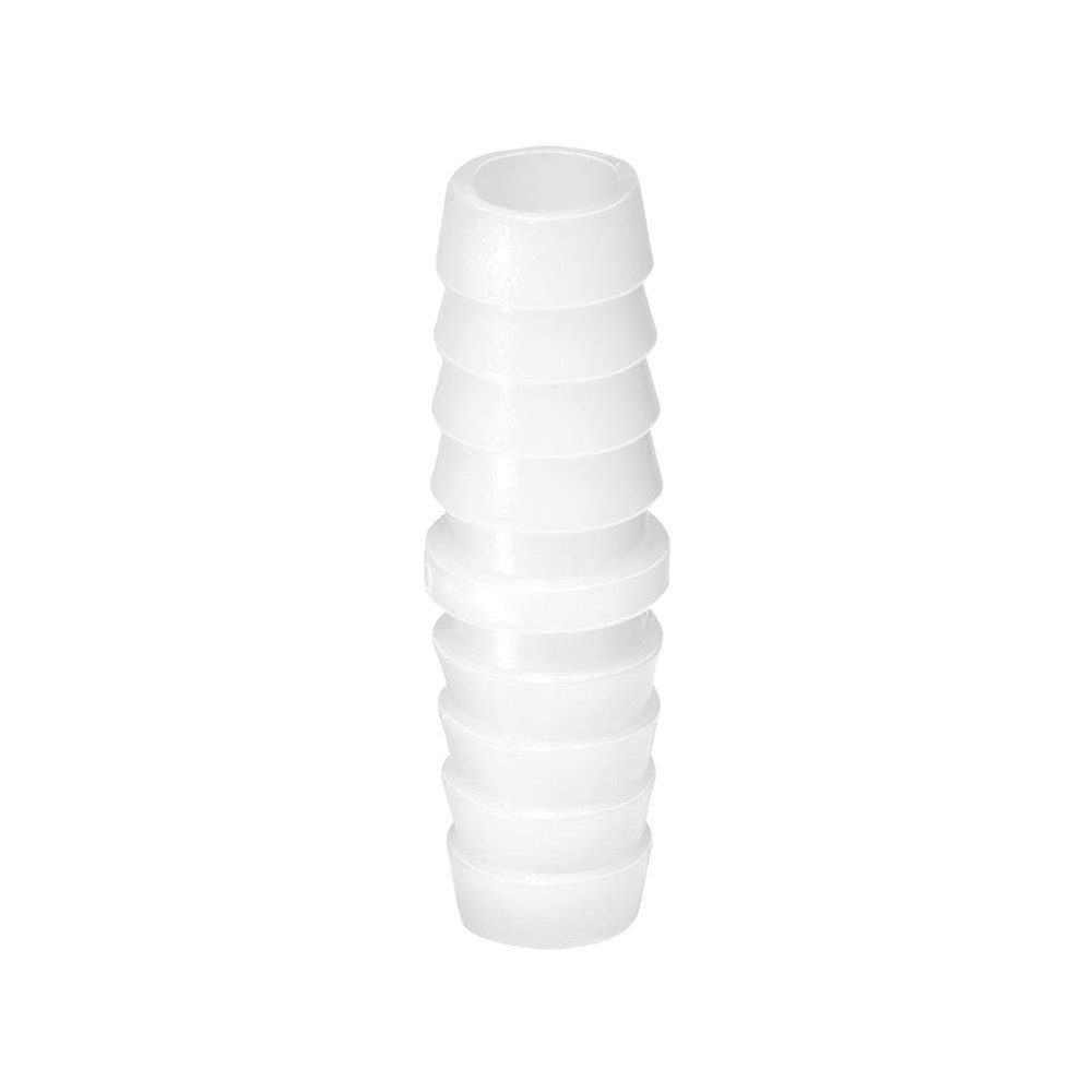 Quickun Plastic Hose Barb Fitting, 3/8" x Barbed Splicer 3/8, White