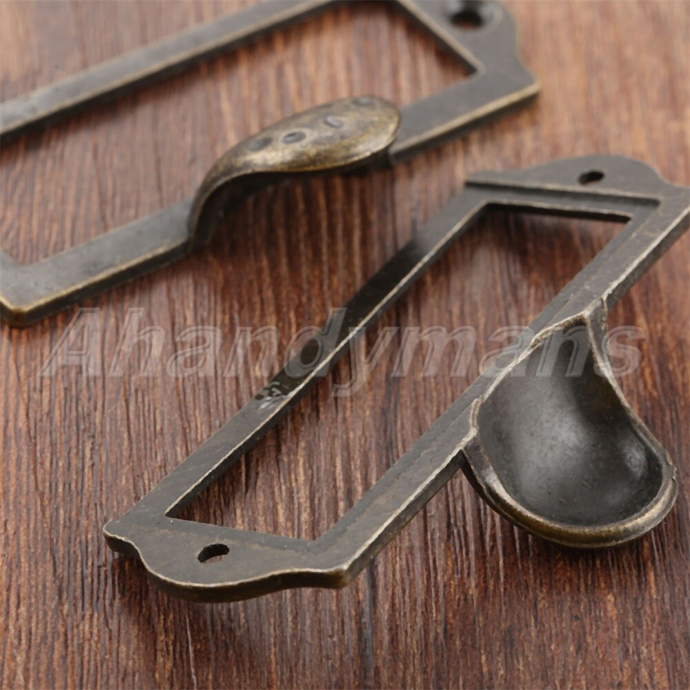 10PCS Antique Library File Cabinet Drawer Tag Label Pull Frame Name Card Holder