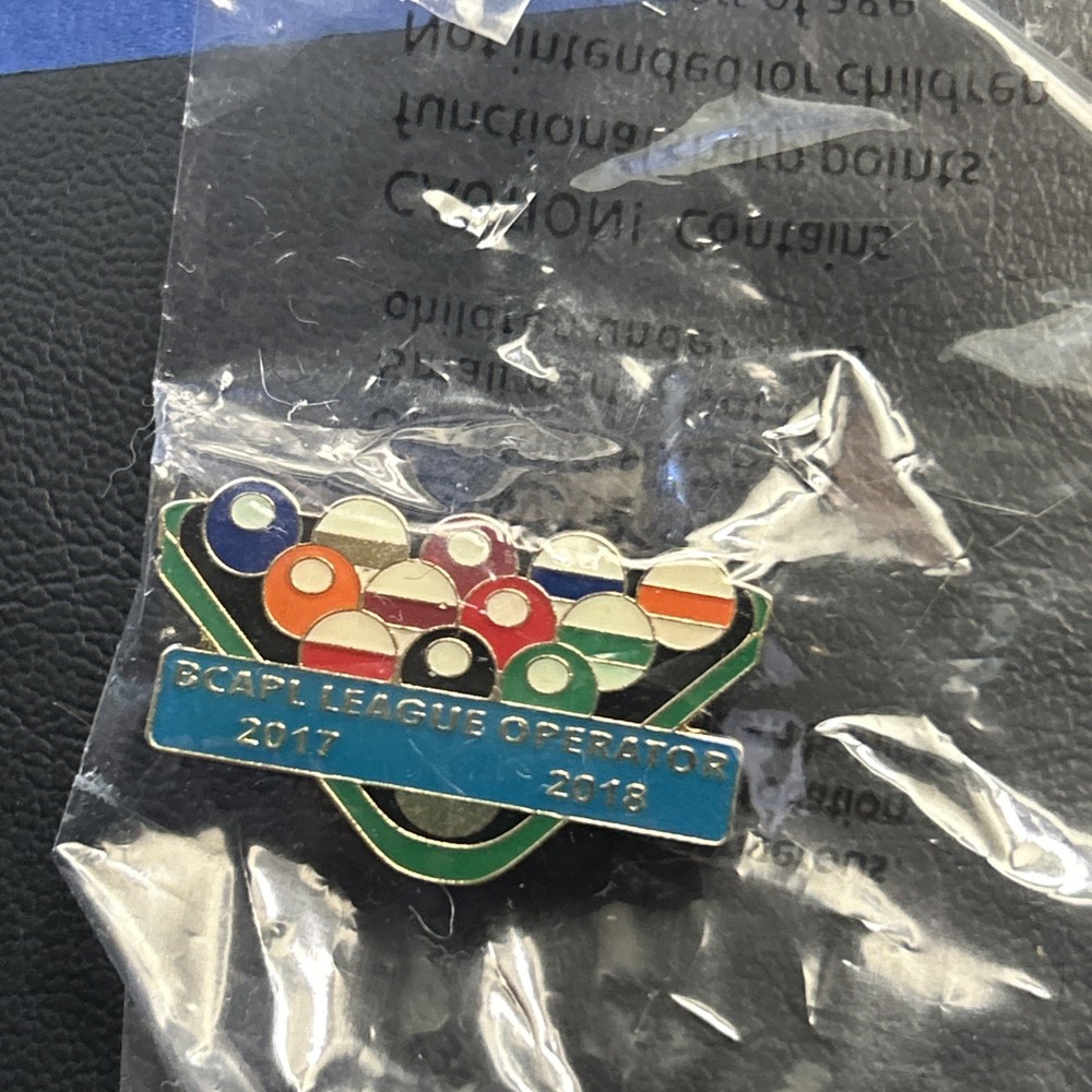 Lapel Pin billards Pool Player Bca Pool League 2017 2018 Operator