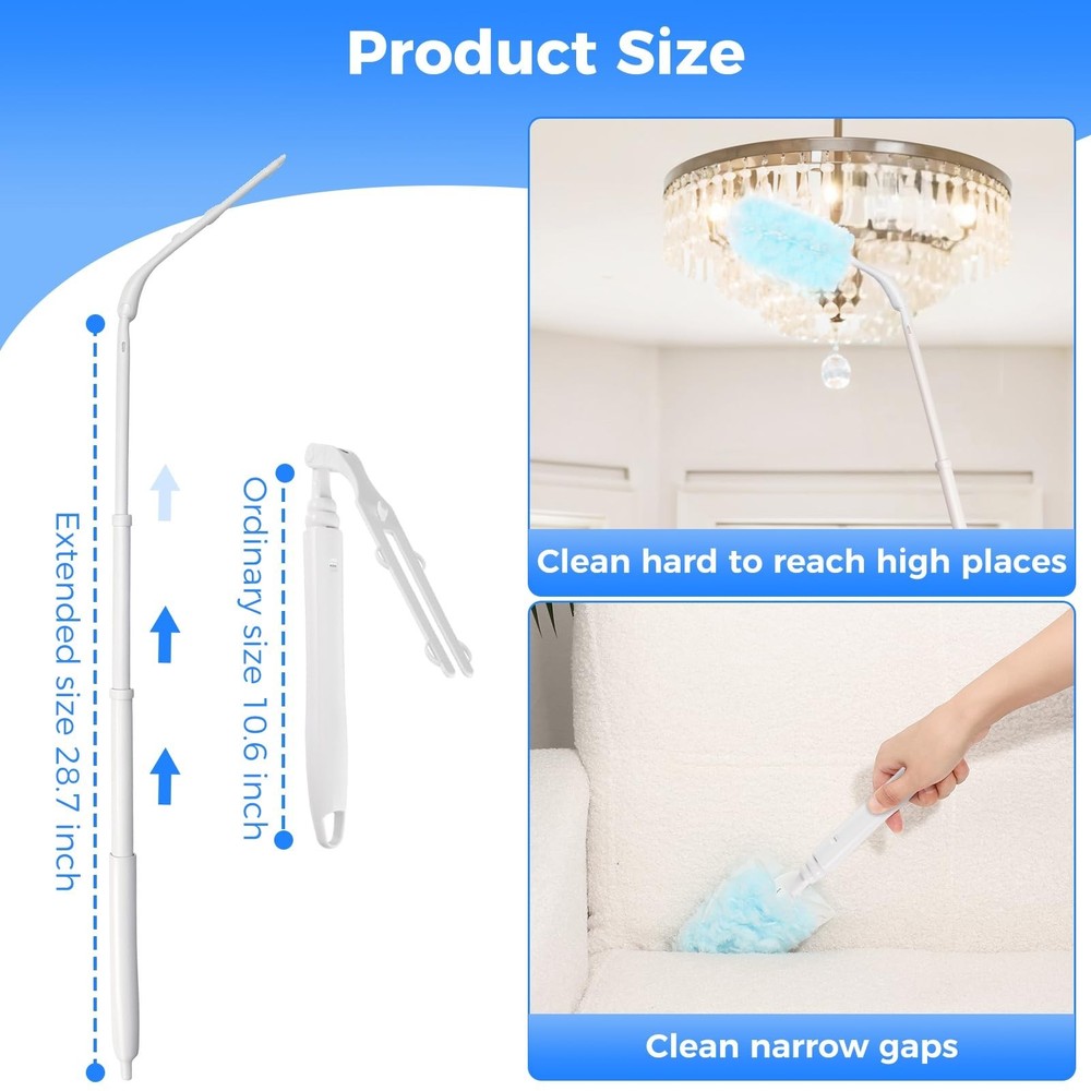 2 Replacement Handles Compatible with Swiffer Duster Refill, Long Extended Ha...