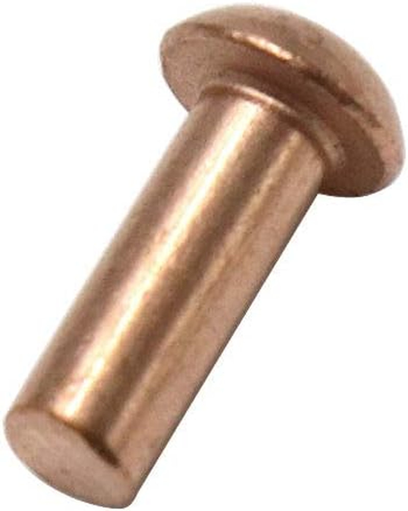1/8" Diameter 5/16" L Shank Copper round Head Solid Rivets Fasteners-100Pcs