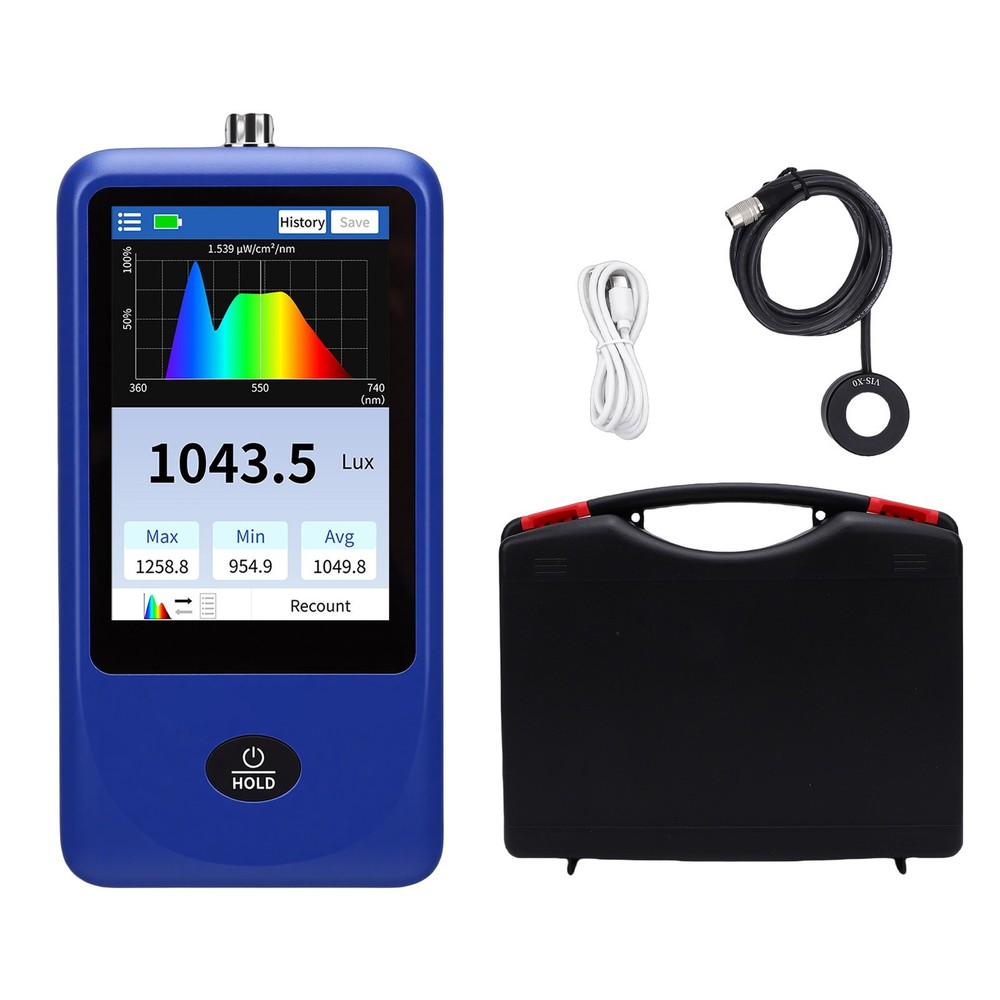 Light Spectrum Meter Handheld Spectrometer Illuminance Meter Curve NEW
