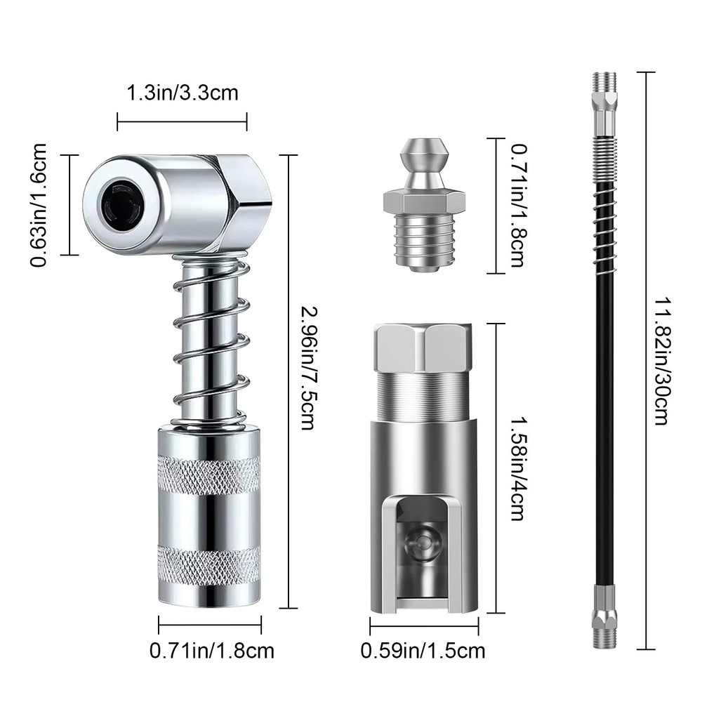 1 Set Grease Nozzle Adapter Grease Gun-Accessory 90 Degree Coupler Adapter Tool