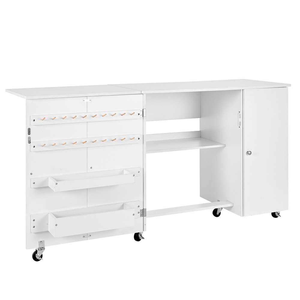 HOT/ Folding Sewing Table,Multipurpose Sewing Machine Table with Cabinet,Compac