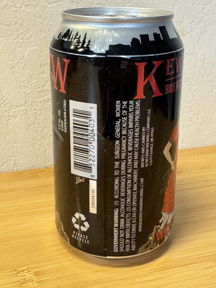 Keweenaw Widow Maker Black Ale - Empty Beer Can Bottom Opened