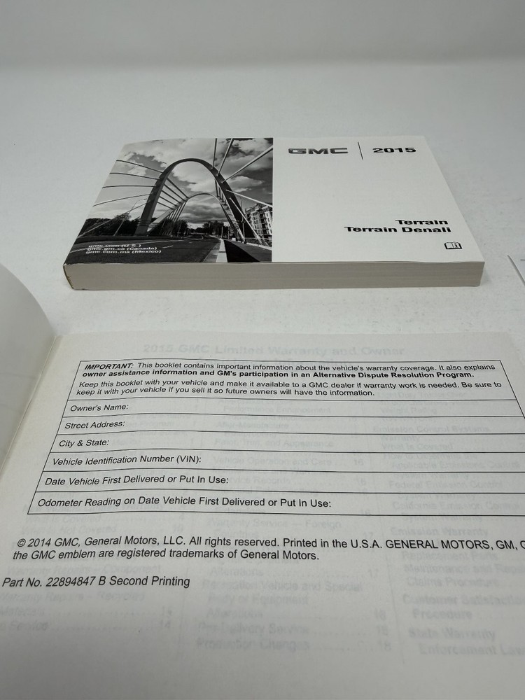 2015 GMC Terrain Denali Owners Manual OEM Complete Set