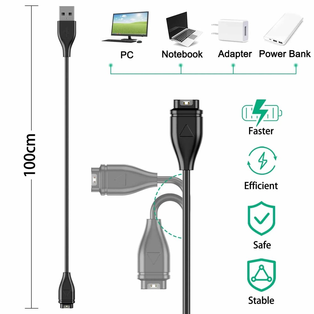 USB Charging Cable for Garmin 4 Pin Venu