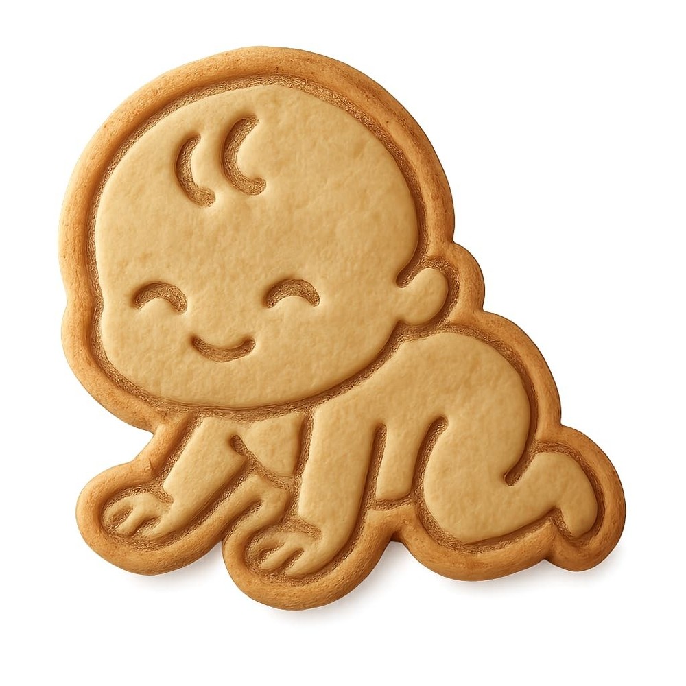 Chibi Crawling Cookie Cutter & Stamp - 4x3.5 Fun Kitchen Baking