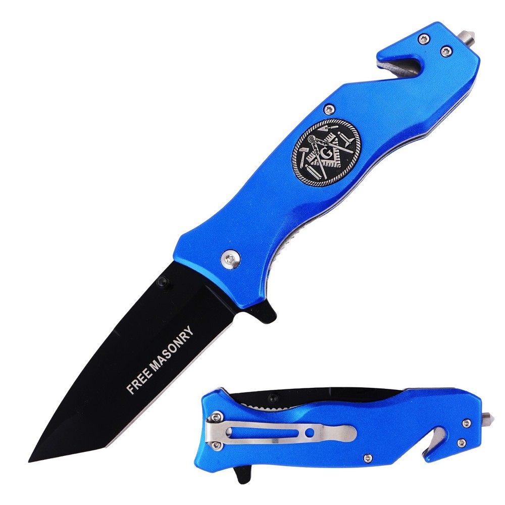 Masonic Folding Knife, Engraved Masonic Logo Expertly Crafted