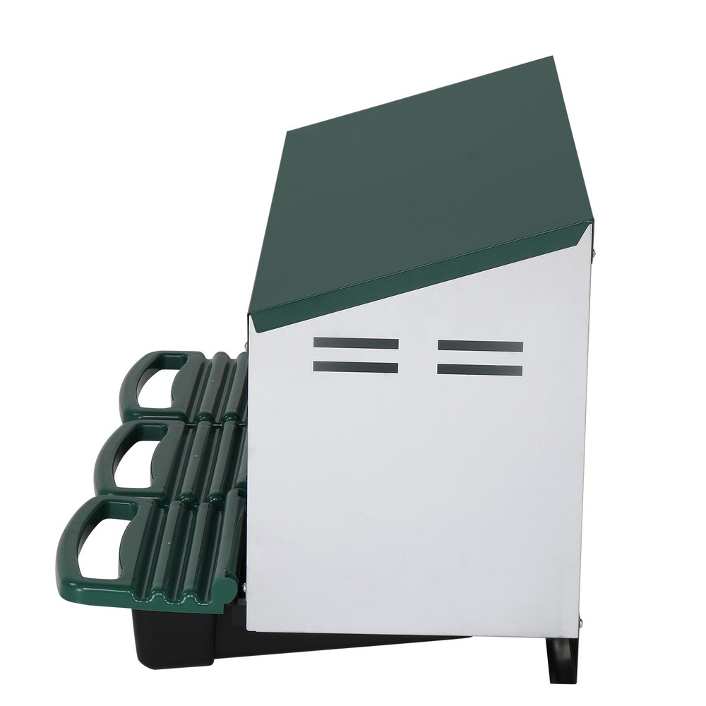 3 Compartment Roll Out Chicken Nesting Box Egg Laying Box for Hens Poultry Green