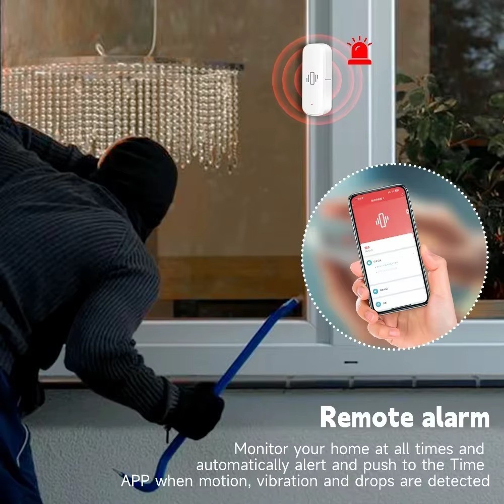 Smart Vibration Sensor Zigbee Sensor Monitor App Control Security Protection Zig