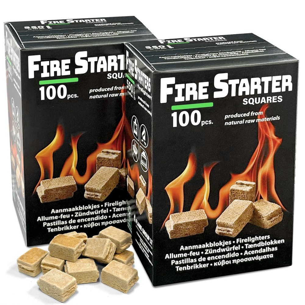 Fire Starter Squares (200 Pack) - Fire Starters for Fireplace, Gril... Fast Ship
