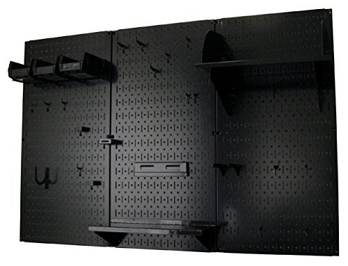 Pegboard Organizer 4 ft. Metal Pegboard Standard Tool Kit with Storage Black