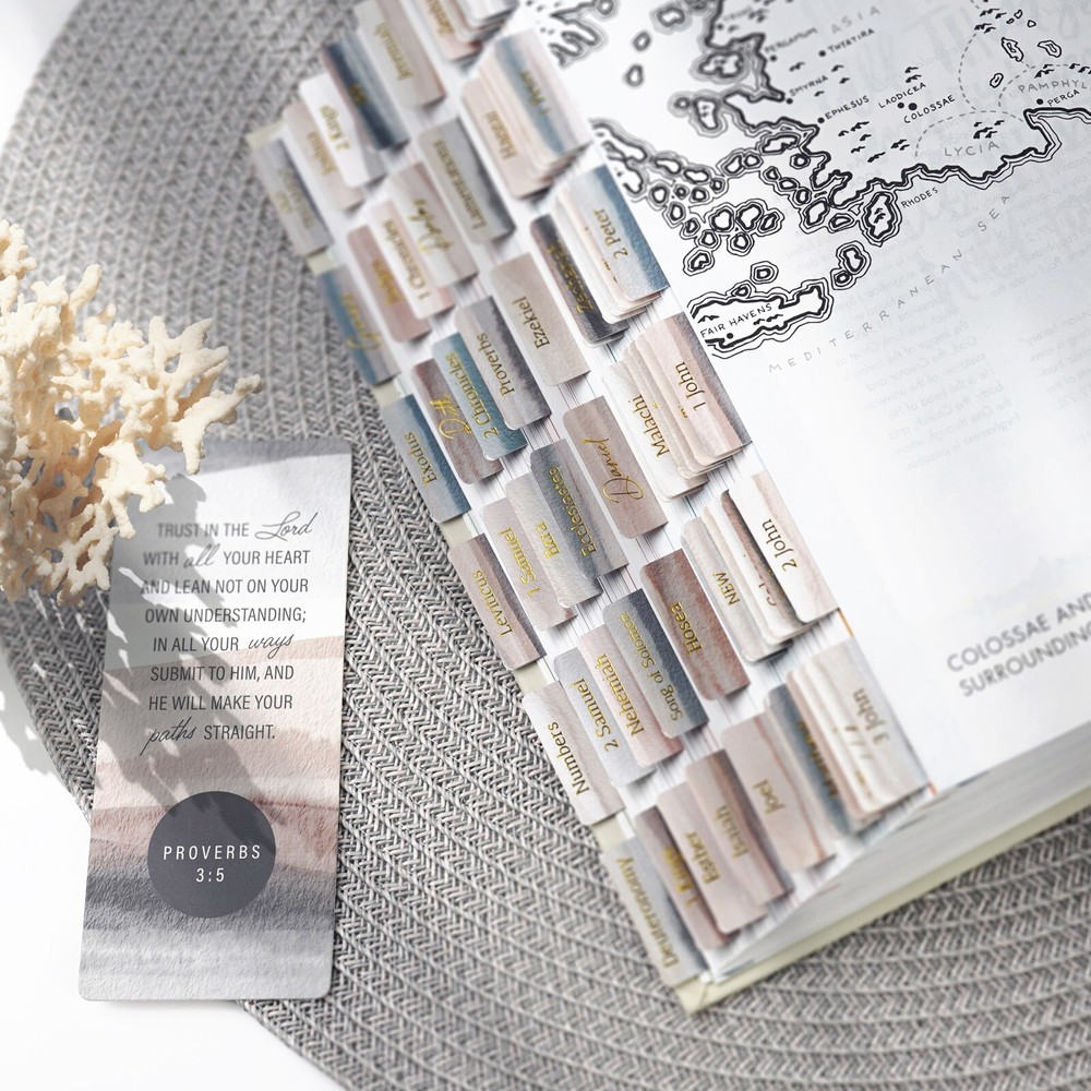 OFFILICIOUS 100 Golf-Foiled, Soft-Touch, Laminated Bible Tabs for Bible Study