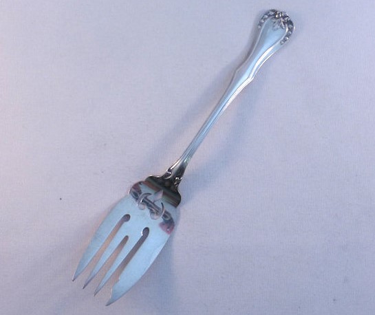 DEVON- REED & BARTON STERLING COLD MEAT FORK