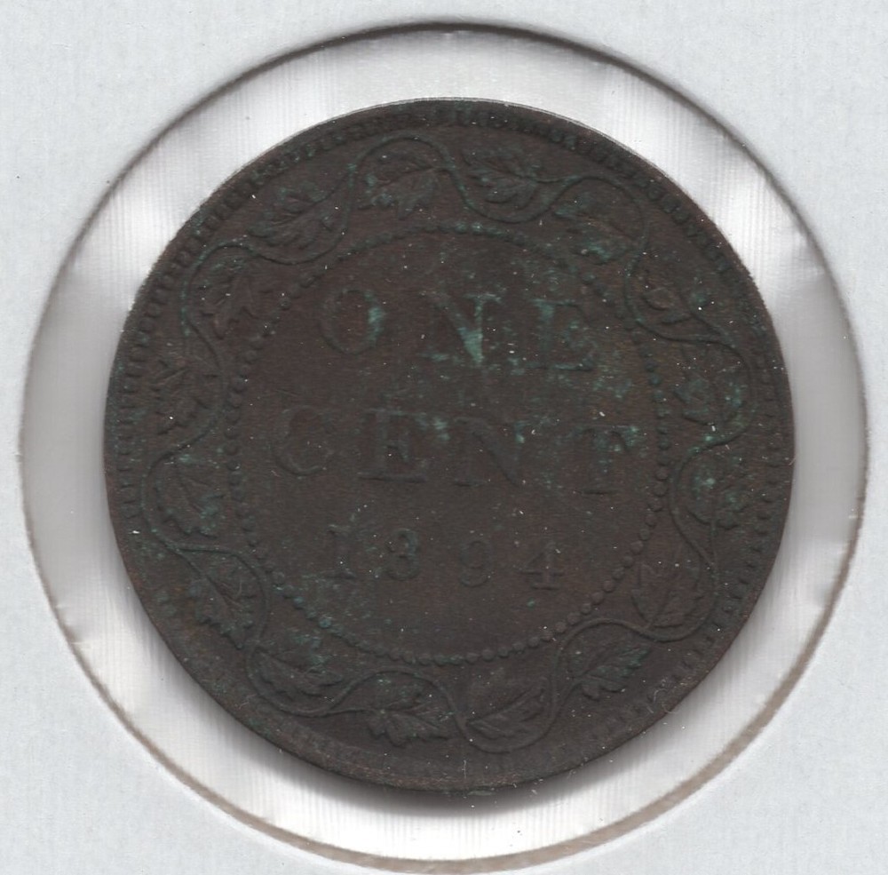 1894 Canada Large 1 Cent Coin - EF
