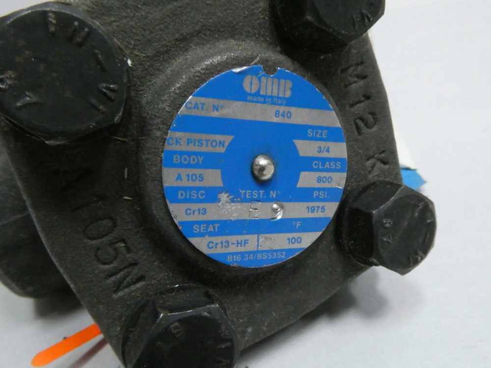 Omb 840 Socket Weld Check Valve 800 3/4in