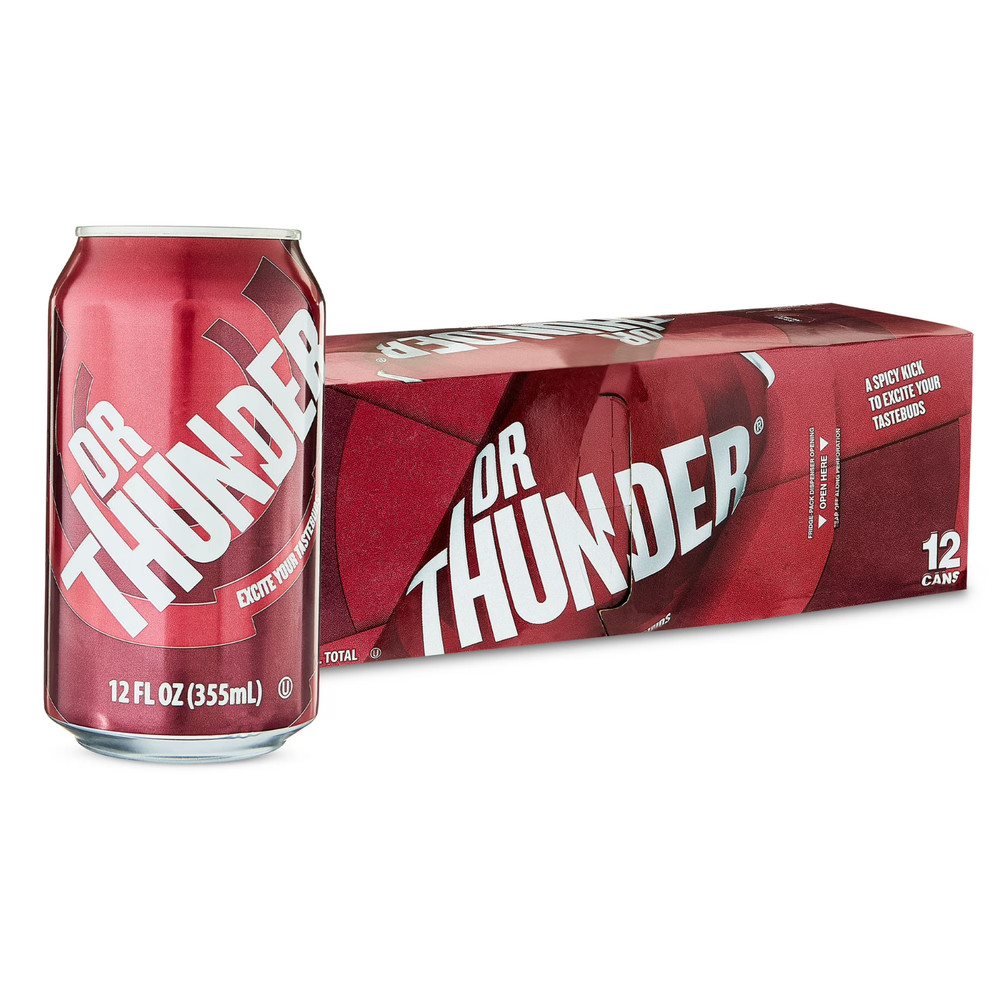 Great Value Dr Thunder soda Pop 12 fl oz 12 pack cans.......
