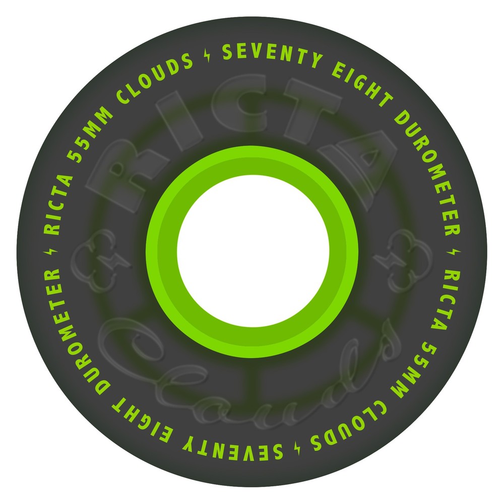 Ricta Skateboard Wheels 55mm Clouds 78A Transparent Black