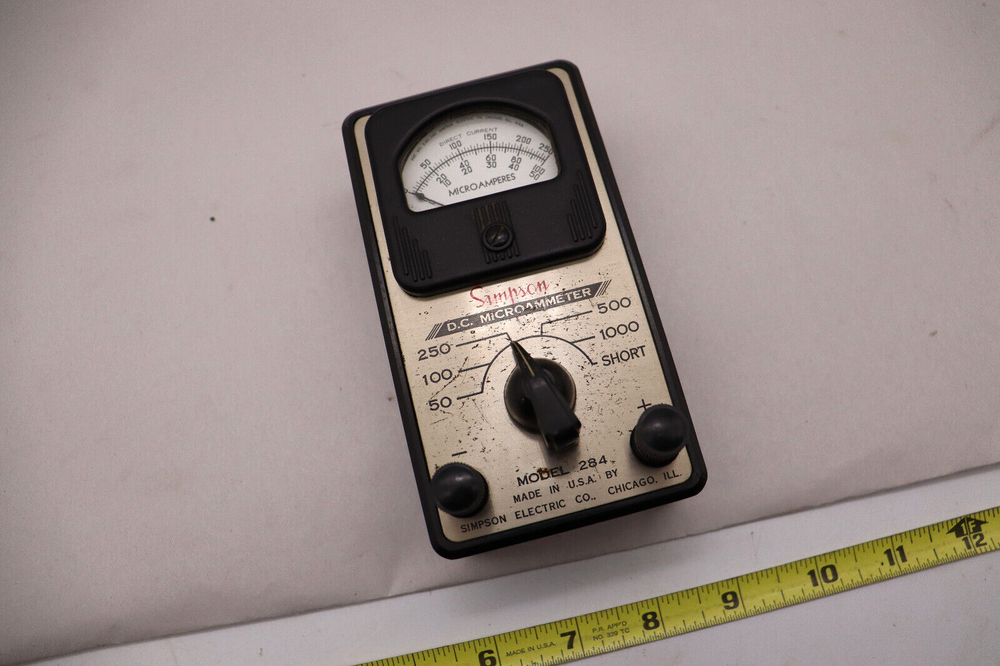 Simpson 284 Microammeter small unit free ship USA Untested