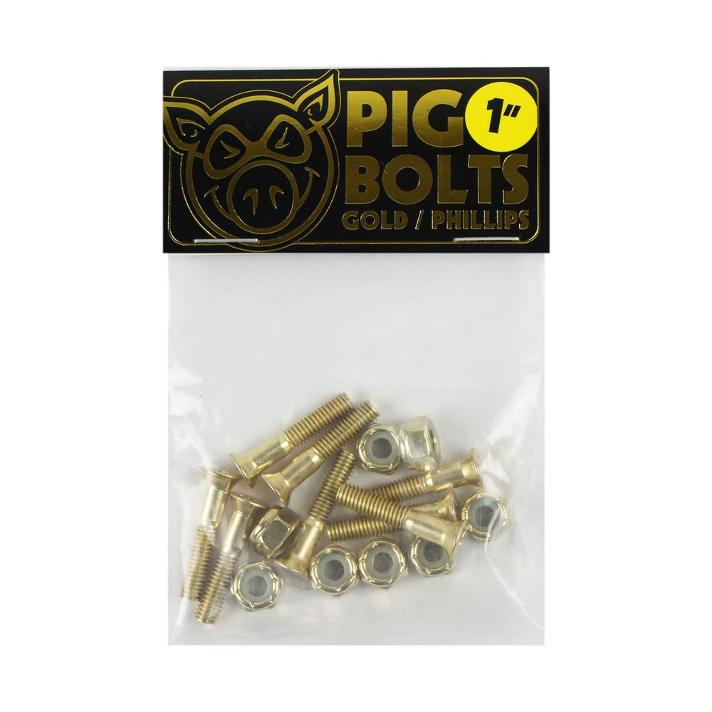 Pig Skateboard Mounting Hardware Phillips Gold 1"