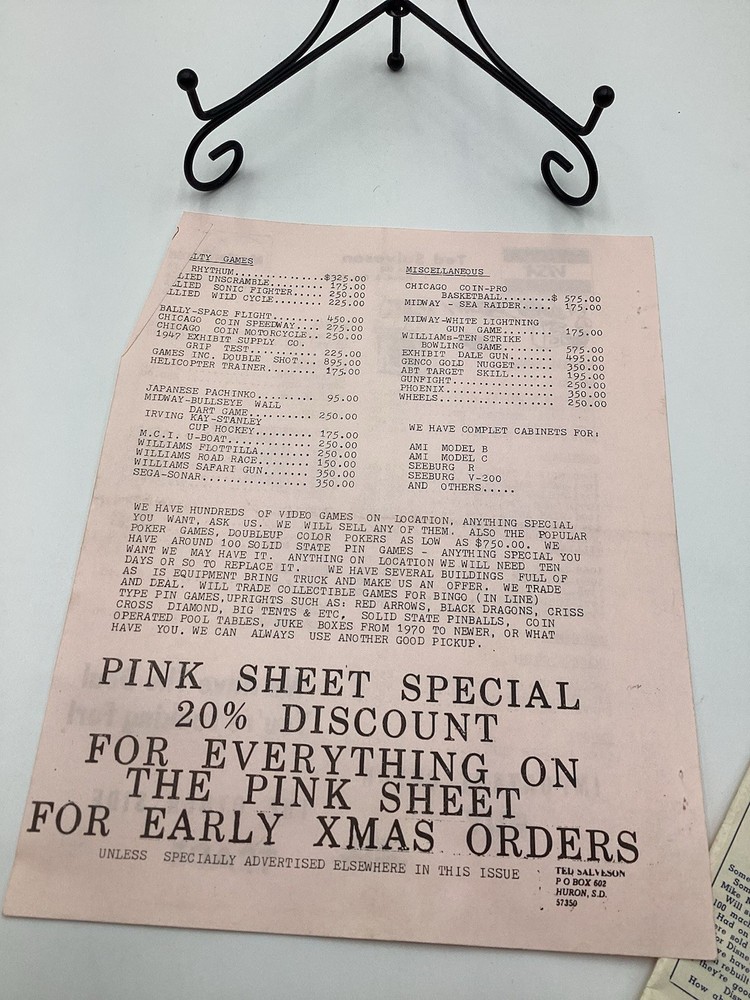 1955 Mike Munves Arcade Catalog & Original Operator Inserts-Complete Lot