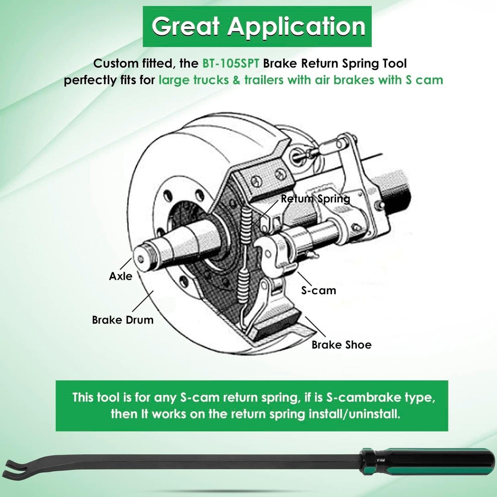 Brake Return Spring Tool for Truck&Trailer for S-cam Return Spring,Spring Tech