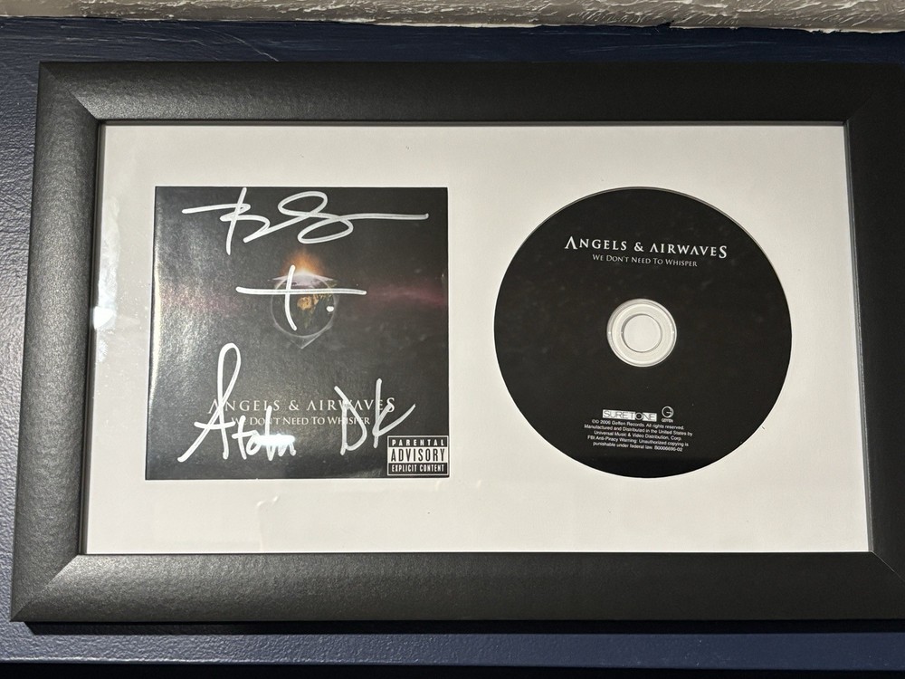 SIGNED Angels & Airwaves We Don't Need To Whisper CD booklet framed
